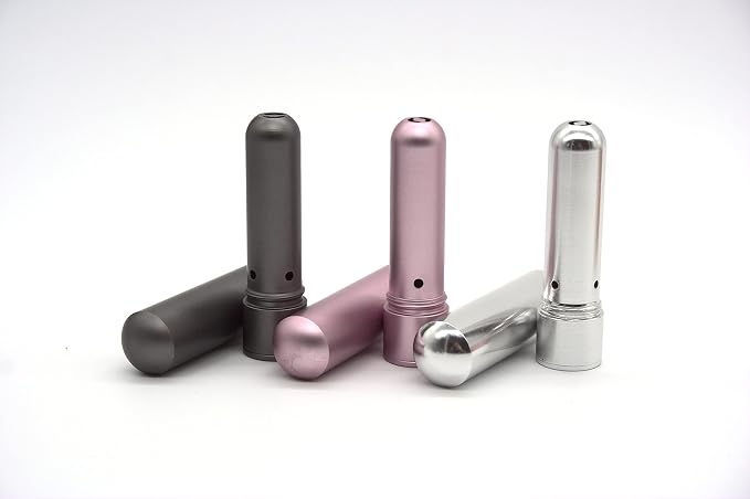 3 Essential Oil Aromatherapy Inhalers with Cotton Wicks – Multi-Color – Empty Reusable Nasal Inhaler Tubes Made of Medical-Grade Aluminum – Travel Friendly Personal Diffusers for Stress Anxiety Relief