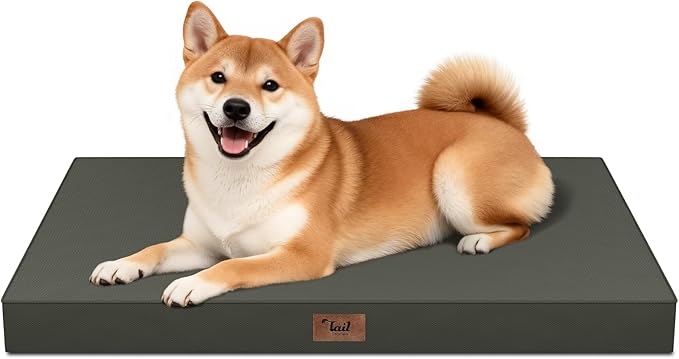 Outdoor Waterproof Orthopedic Dog Bed for Medium Size Dogs | Egg Crate Foam for Joint Support, Fits 36x23 Crates, TPU Waterproof Layer, Machine Washable 1680D Oxford Cover, Up to 50 lbs
