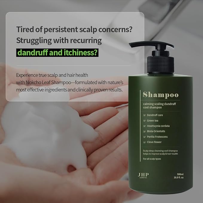 JHP Calming Scalp Dandruff Cool Shampoo - with Extract, Healthy Cleansing Shampoo, Removal of Residue, Oily Hair and Scalp Care, 500ml K-Beauty