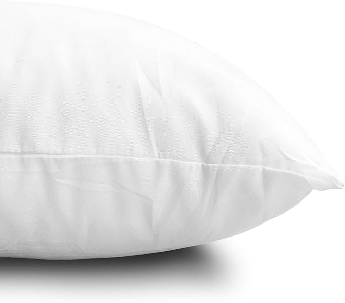 Edow Throw Pillow Insert, Lightweight Soft Polyester Down Alternative Decorative Pillow, Sham Stuffer, Machine Washable 20x20 (White, 1 Count (Pack of 1))