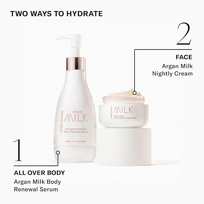 Josie Maran Argan Milk Body Serum - Nourishing Body Milk Enriched with Argan Oil to Deeply Hydrate Skin - Enriched with Pineapple Enzymes to Gently Exfoliate - Dream Cream (20 Fl Oz)