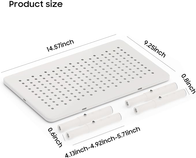 W‌SOWX Adjustable Automatic Cat Feeder Stand, Elevated Cat Food Stand,White | Lifted Cat Food Table Station,Raises Feeder/Bowls by 4.1"/4.9"/5.7",Relieves Spine and Joints Noticeably on Pets-Sturdy Metal