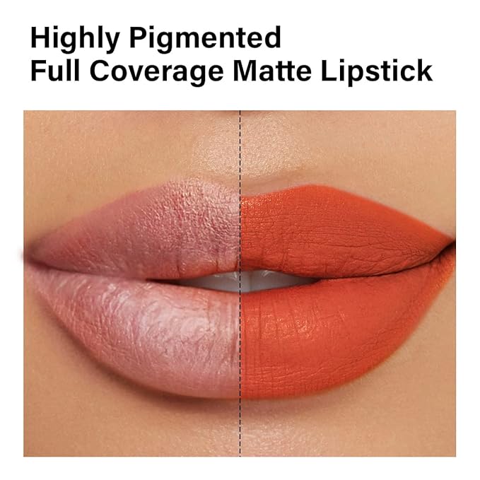 CARSLAN Matte Lipstick Hydrating Lip Color Makeup, Highly Pigmented Lipstick with Moisturizing Formula, Lightweight, Smooth, M23