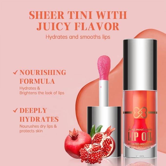Hydrating Lip Oil, Nourishing Lip Lacquer with Non-Sticky Formula, Color Changing, 0.35 Ounce (3#, 1 Count (Pack of 1))