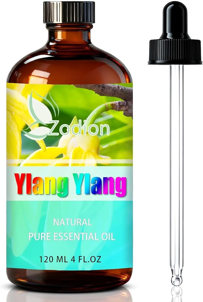 Ylang Ylang Essential Oil - Ylang Ylang Oil for Diffuser, 4 Fl Oz(120ml) | Candle Making, Soap Making, aroma, Strong Scent, Pure, Natural, Home Fragrance, Massage
