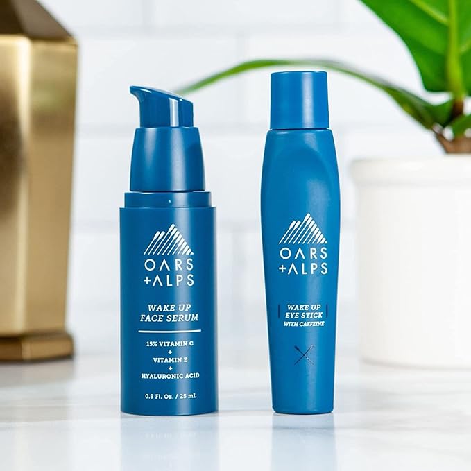 Oars + Alps Wake Up Eye Roller and Eye Depuffer, Infused with Caffeine and Aloe Vera, TSA Friendly, 0.5 Oz, 2 Pack
