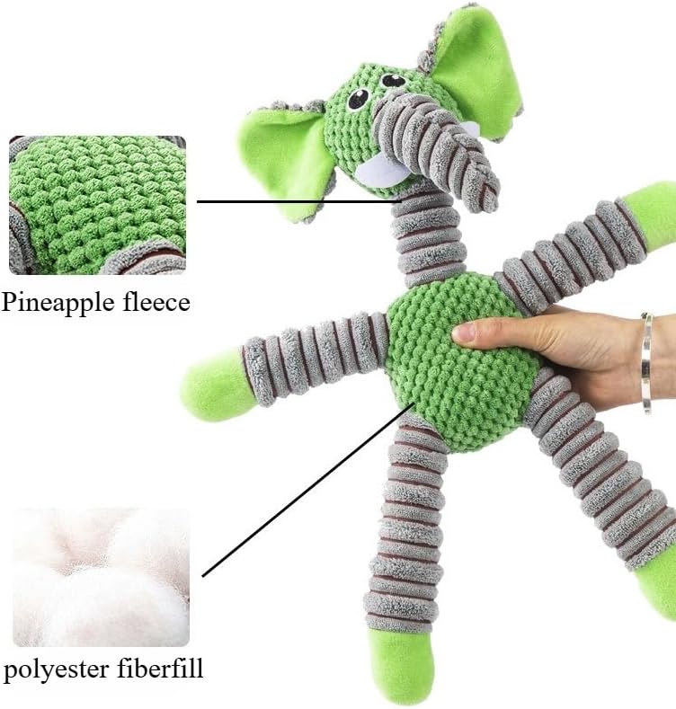 2026 Upgraded Dog Toys for Aggressive Chewers,Squeaker Inside Interactive Chew Toy with Hypoallergenic Filling | Oeko-TEX Certified Boredom Buster & Cuddle Companion(7.9 * 14.9in) (2 Pack，Elephant)