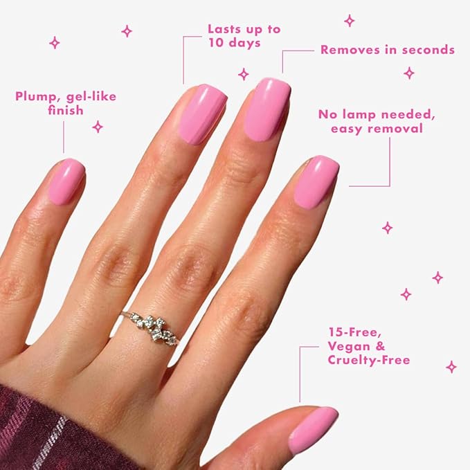 Olive & June Long Lasting Nail Polish | Spring Pastel Nails | Plump Gel-Like Finish No Lamp Needed | Lasts up to 10 days | Salon-Quality 15-Free Vegan & Cruelty-Free Chip-Resistant | JM Pinky Lavender