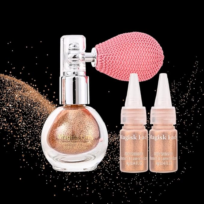 Brown Body Glitter Spray, Hair Glitter Spray, Body Shimmer Powder, Face Glitter Highlighter, Glitter Spray, Body Shimmer Spray for Skin, Rave Hairspray for Festival Party Halloween