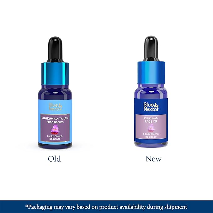 Blue Nectar Kumkumadi Oil for Face | Ayurvedic Anti Aging serum for appearance & Radiance | Saffron & Sandalwood Kumkumadi Tailam Face Oil for Glowing Skin for Women & Men (26 Herbs, 0.33 Fl Oz)