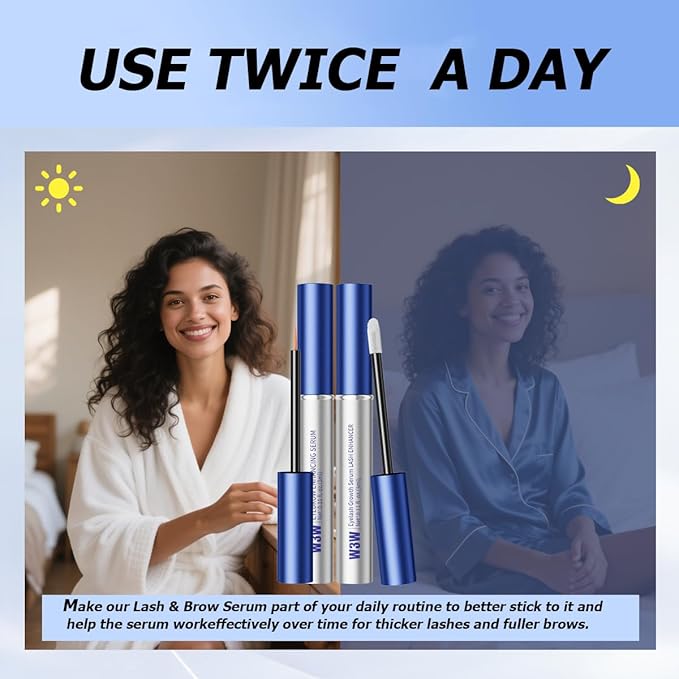 Lash and Brow Serum With 15 Plant Extracts for Longer Lashes，Eyelash and Eyebrow Growth Serum For Thicker and Fuller Lashes