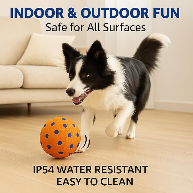 Interactive Dog Toy for Medium & Large Dogs – Smart Automatic Ball with Rolling & Bouncing Modes, Durable E-TPU, USB-C Rechargeable, Indoor & Outdoor Play