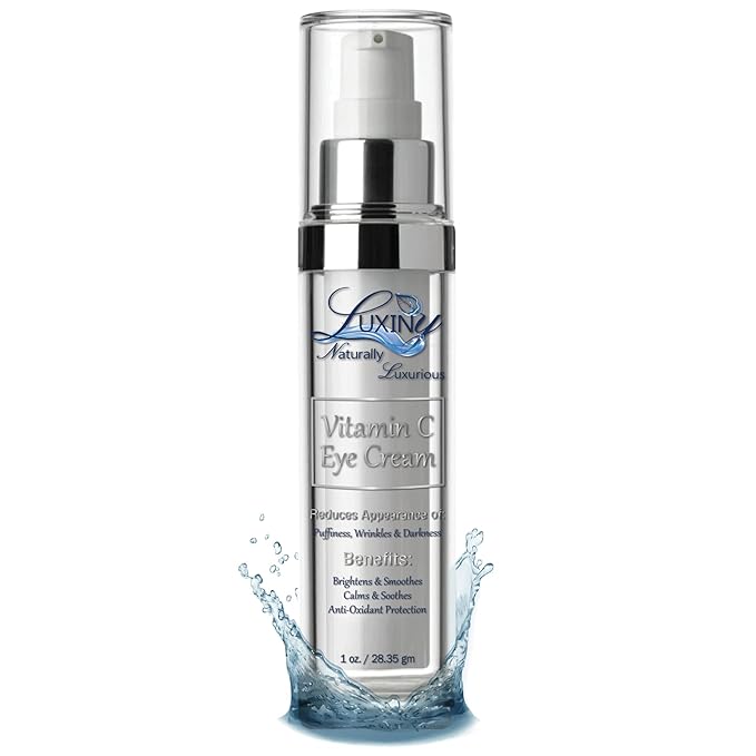 Luxiny Vitamin C Under Eye Cream for Dark Circles and Puffiness, Anti Aging, Enriched Retinol Eye Cream to Reduce Eye Bags, Fine Line and Wrinkles with Aloe Vera & Cocoa Butter, 1oz.