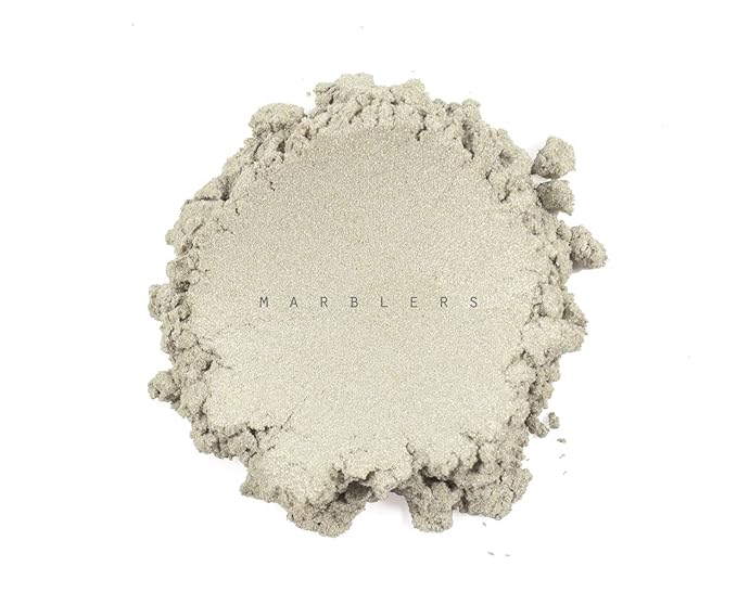 MARBLERS Fine Natural Mica Powder [Beige Gray] 0.11oz (3g) | Highly Pigmented | Non-Toxic, Vegan, Cruelty-Free | Eyeshadow, Body Butter, Nail Polish, Nail Art | Party, Body, Face Makeup