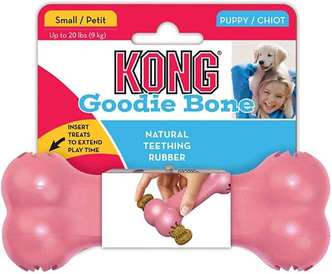 Puppy Kong Goodie Bone - Teething Toy and Treat Dispenser, Small, Assorted Colors