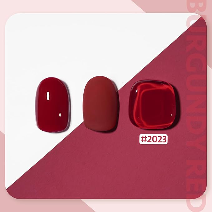 GAOY Red Gel Nail Polish, 16ml Soak Off Gel Polish, UV Light Cure for Nail Art DIY Manicure at Home, 2023 Burgundy Red