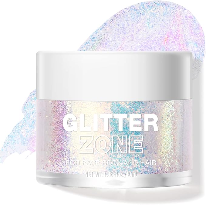 BestLand Holographic Body Glitter Gel - Cosmetic-Grade, Halloween Glitter for Face, Body, and Hair, Safe and Easy to Use, Perfect for Festivals Parties, Vegan & Cruelty Free (03 Mystic Purple)