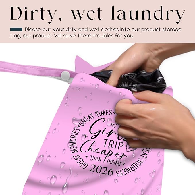 Girls Trip Gifts Wet Dry Bag, Beach Bag Wet Bag Favors, for Swimsuit Toiletry Travel Essentials For Women Aloha Bags, Beach Travel Gym Laundry bags for Dirty Diaper Swimsuit Gifts (Pink)