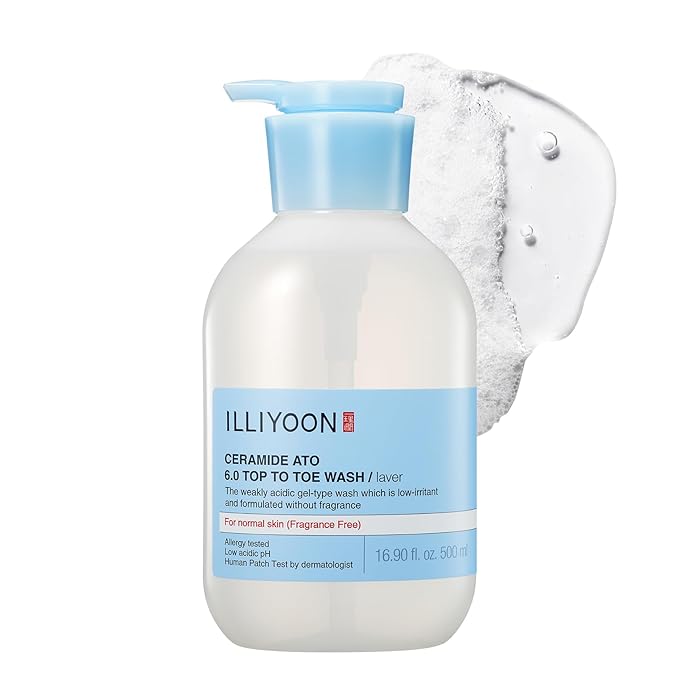 Illiyoon Ceramide Ato 6.0 Top to Toe Wash - Mild Cleanser for Baby body, 16.9 Fl Oz (500ml)
