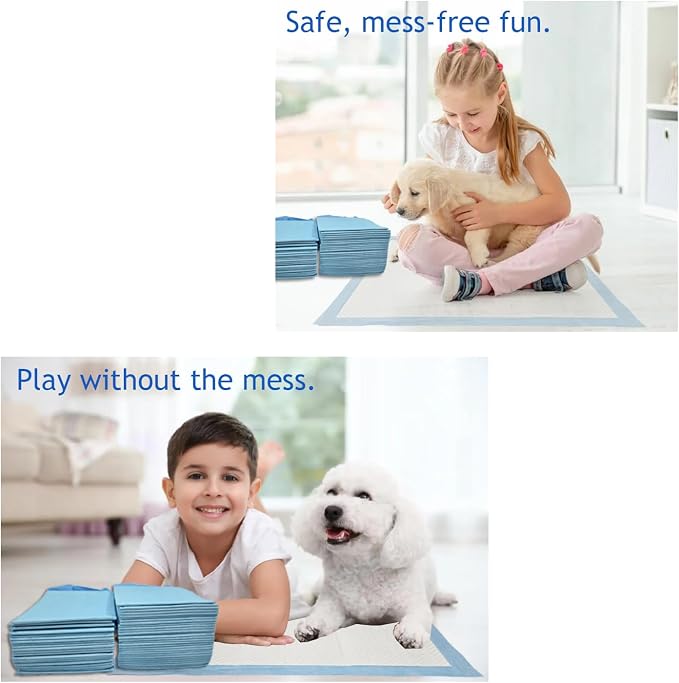 Puppy Pee Pads, 22 x 22 Inch Leak-Proof Pet Potty Training Pads for Dogs, Quick Absorb 6-Layer Design, Ideal for Puppies, Cats, Rabbits, and Guinea Pigs (Blue-50 Count)