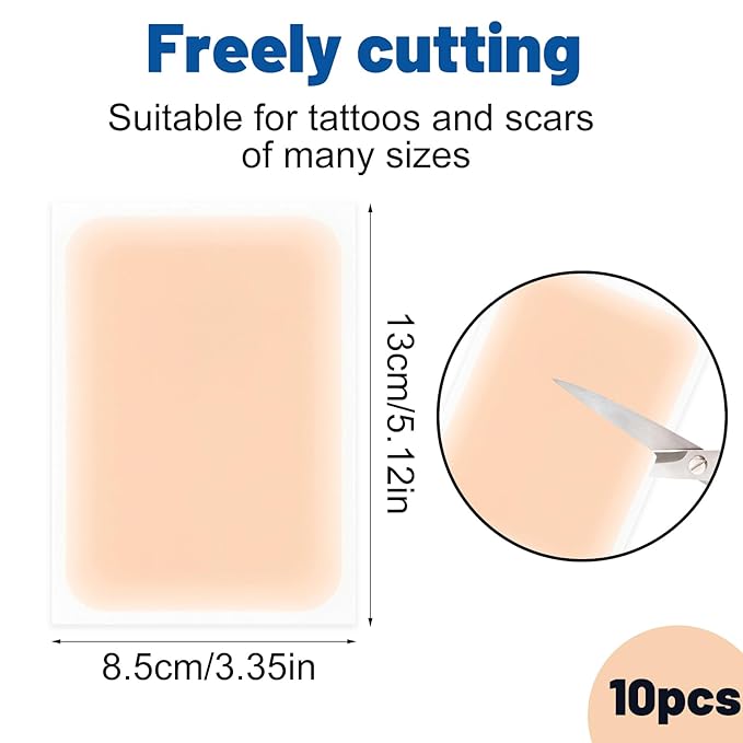 10 Pack Tattoo Cover Up Patchs,Invisible Waterproof Cover-up Skin Stickers for Tattoos Scars Bruises Birthmarks Concealer,0.02mm Ultra Thin Natural Looking,Flexible & Cuttable