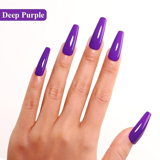 Imtiti Purple Gel Nail Polish, 0.5 Fl Oz Deep Purple Soak Off LED UV Nail Polish Spring Summer DIY Nail Art Starter Manicure Salon Kit