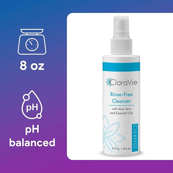 ClaraVie Rinse Free Body Wash and Shampoo and Perineal Cleanser - 8 oz No Rinse Body Wash for Elderly - 3 in 1 Formula with Essential Oils - Moisturizing and Soothing for Fragile Skin