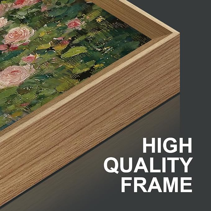 FWIEXA Monet Floral Framed Canvas Wall Art Set, Impressionist Botanical Garden Wall Decor, Vintage Ponds Tree Plant Artwork, Nature Landscape Prints, 20x40 Inches Pictures for for Living Room, Bedroom