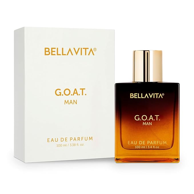 Bellavita Luxury G.O.A.T. Eau de Parfum | 100 ml (3.4 fl.oz.) | Perfume for Men | Citrus, Bergamot, Patchouli, and Vetiver Notes | Long Lasting Men's Fragrance