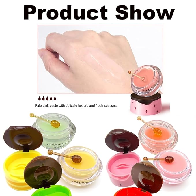 FYEBOO Fruit Lip Mask Set with Honey & Vitamin E, Moisturizing Overnight Treatment, Effective Reduces Lip Lines Prevention Dry and Cracked (9 Flavors)