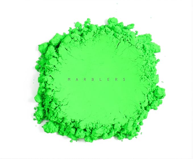 MARBLERS Fluorescent Pigment [Neon Green] 0.11oz (3g) | Matte Pigment | Non-Toxic | Vegan | Cruelty-Free | Nail Polish, Nail Art, Soap, Craft | Festival, Rave & Party Makeup