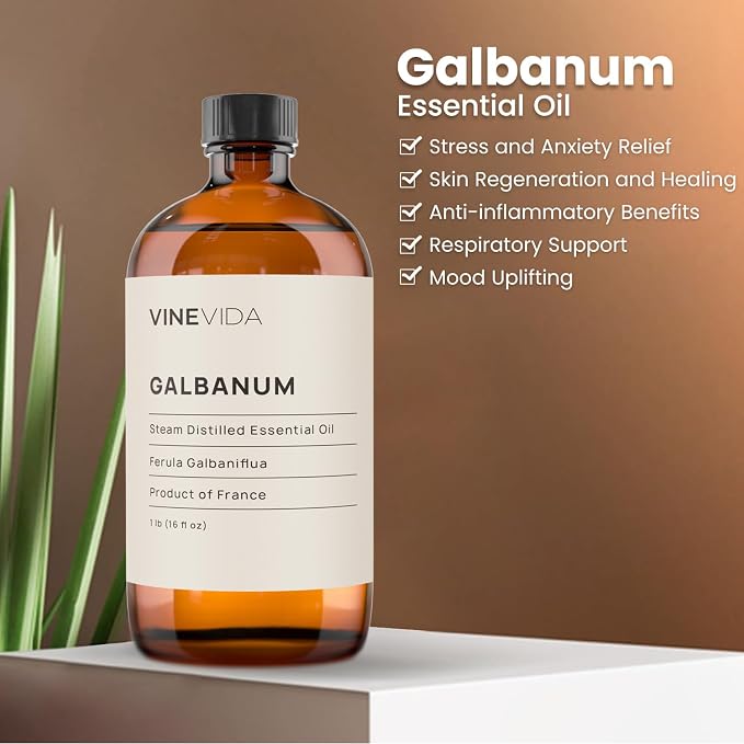 VINEVIDA Galbanum Essential Oil 16 oz - Undiluted, DIY Candle Scents, Bulk for Soap Making