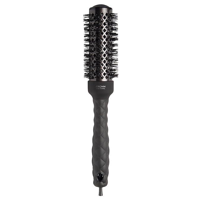 Fromm Elite Thermal Ceramic x Ionic 1.25 Inch Round Hair Brush for Expert Blowouts, Faster Hair Drying, Anti-Static Styling, Smoothing, Straightening, and Shine