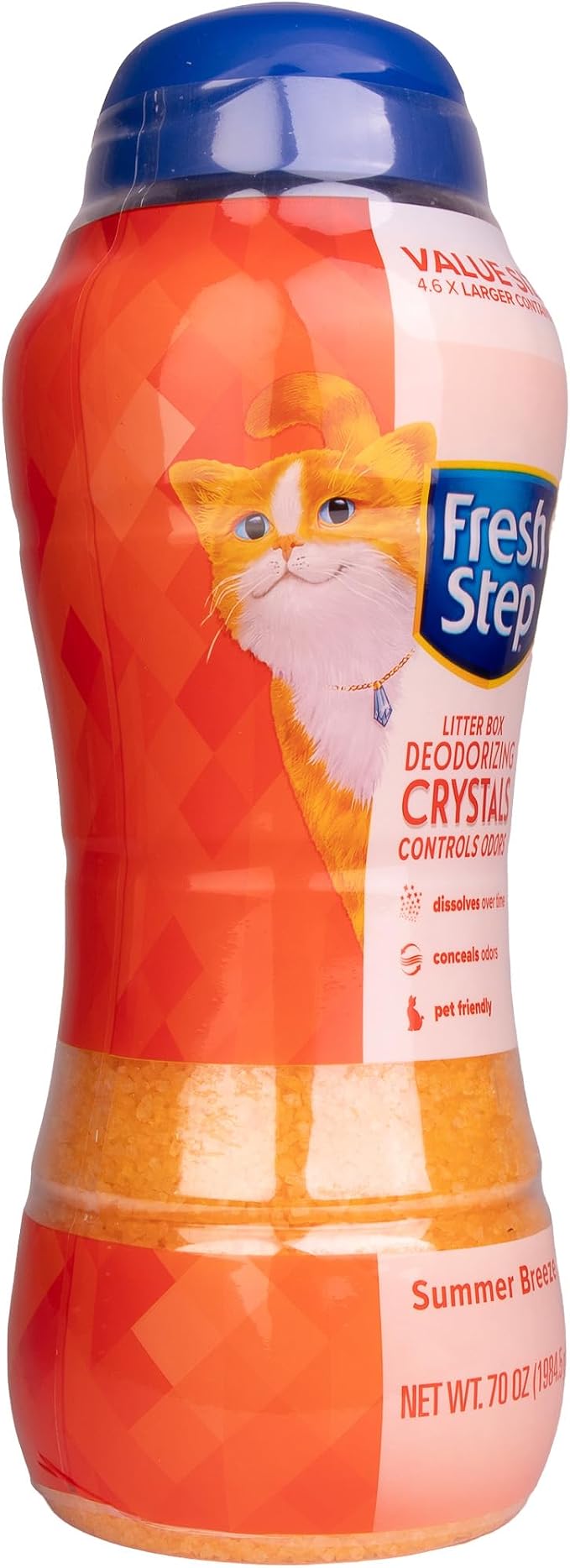Fresh Step Cat Litter Crystals Deodorizer, Summer Breeze Scent, 70 Oz | Non-toxic crystals, summer breeze scent, odor neutralizing, any litter box
