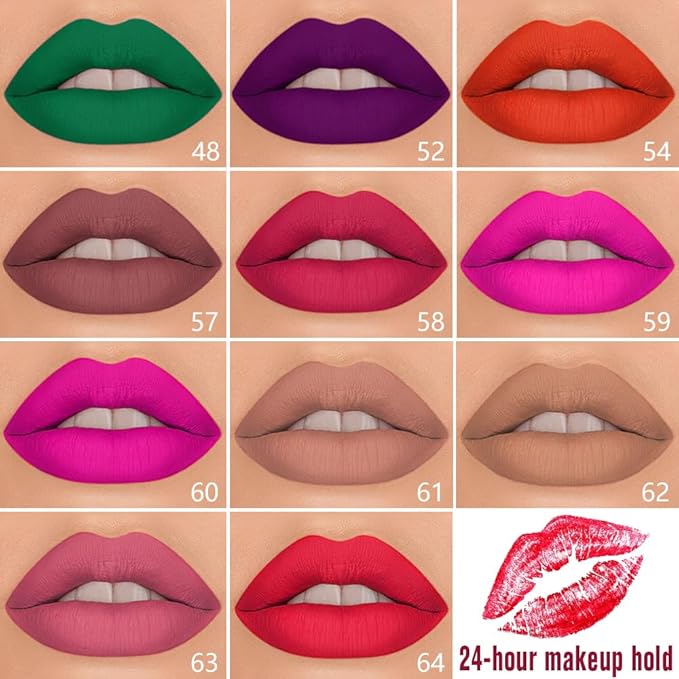 1Pcs 2 in 1 Hot Mauve Matte Lip Liner and Liquid Lipstick Stain Makeup Set for women, Hot Mauve Long Lasting Smudge Proof Lip Tint Matte Finish Lip Gloss for All-Day Color Hold Easy to Use 63#