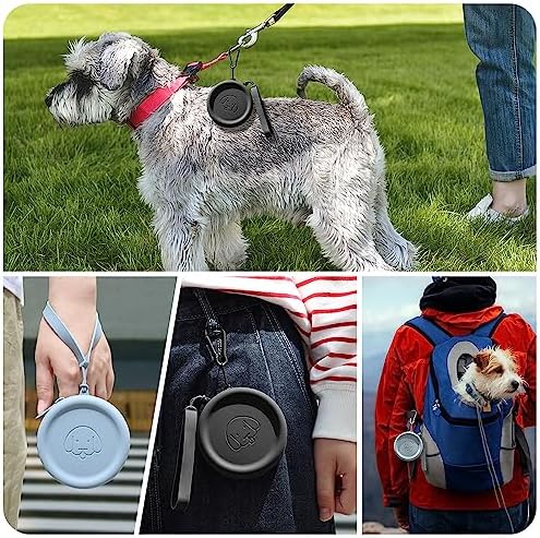 Silicone Dog Treat Pouch, 2PCS Pet Walking Bag for Dog and Cat, Pocket Size, Easy to Clean, Odorless, Zipper Design, Moisture-proof, Portable Training (Dark Gray & Black)