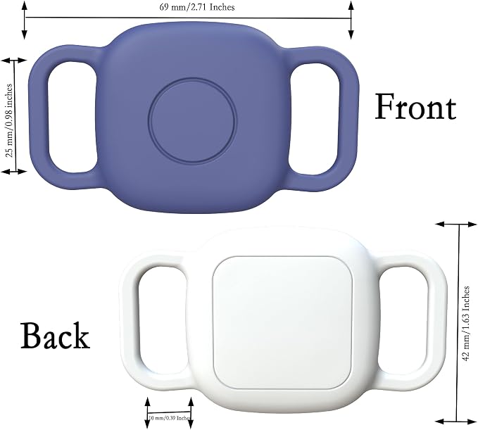 Waterproof Dog Collar Holder Case for Tile Mate 2024/2022 Tracker, 2 Pack Anti-Scratch Soft Silicone Case for cat pet Necklace, Protective Cover Accessories for Tracker Finder (Blue/White)