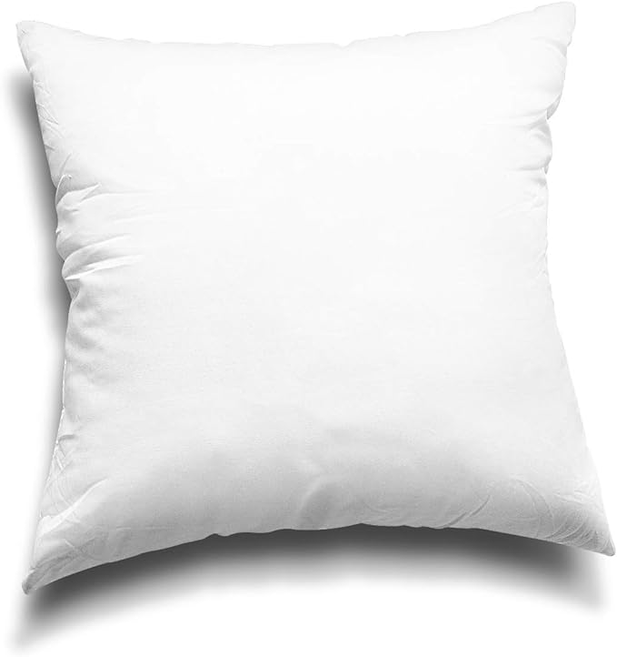 Edow Throw Pillow Insert, Lightweight Soft Polyester Down Alternative Decorative Pillow, Sham Stuffer, Machine Washable 12x12 (White, 4 Count (Pack of 1))
