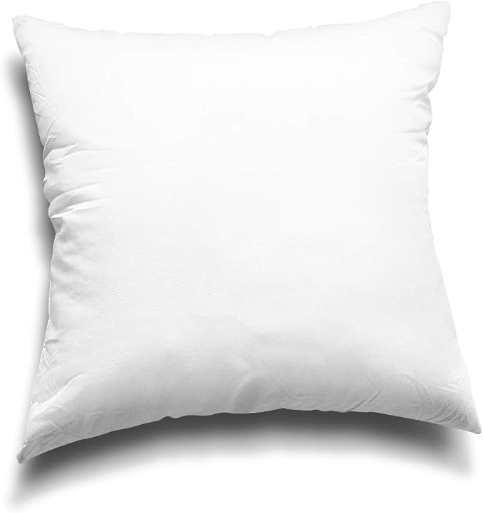 EDOW Throw Pillow Inserts, Set of 4 Lightweight Down Alternative Polyester Pillow, Couch Cushion, Sham Stuffer, Machine Washable. (White, 18x18)
