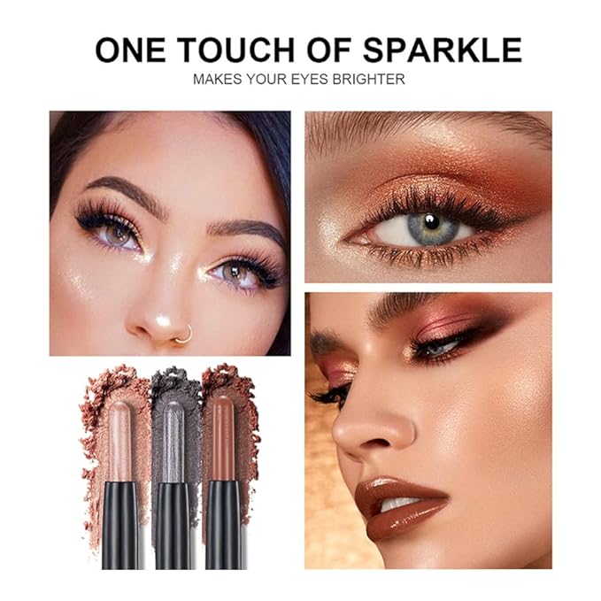 Bright Green Eyeshadow Stick Makeup, Cream Shimmer Eye Shadow Pencil, Hypoallergenic Waterproof Long Lasting Crayon, Smooth Glitter Primer Palette Eyeliner Make up