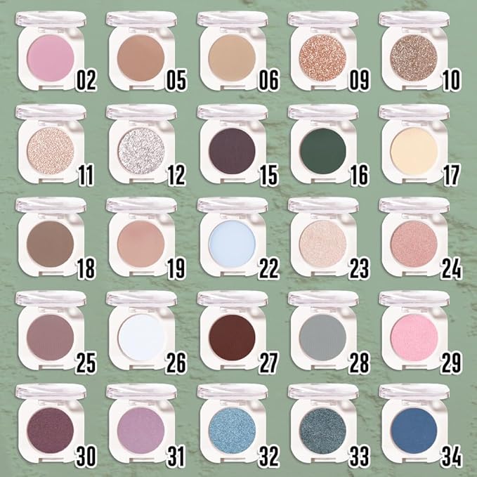 Forest Green Matte Eyeshadow Palette for Women, Single Monochrome Eye Shadow Makeup, Shiny Pressed Powder, Blendable Natural sombras para ojos, Holographic,Vegan,Travel -16