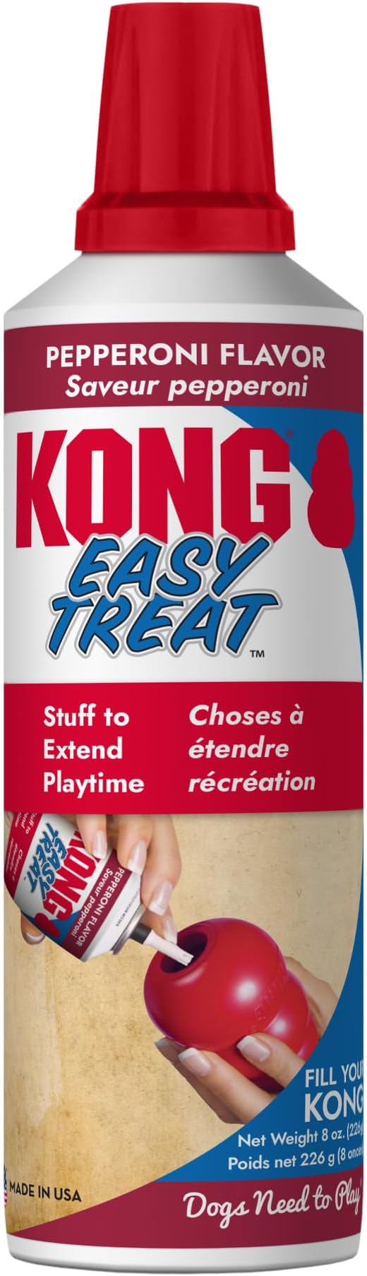 KONG Easy Treat Pepperoni Dog Paste 3-Pack – Mess-Free Stuffing Treat
