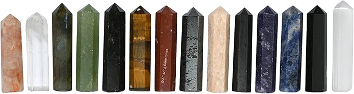 Amazing Gemstone Crystal Points Bulk Healing Crystals & Stones - Premium Single Terminated Healing Wand Point Bulk Crystals for Crafts, Crystal Grid, DIY Work
