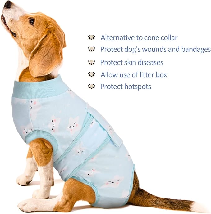 Kuoser Recovery Suit for Dogs Cats, Soft Dog Surgery Suit Female Male Spay | Professional Dog Onesie for Surgery, Substitute E-Collar & Cone, Prevent Licking Dog surgical suit Pet Neuter Suit