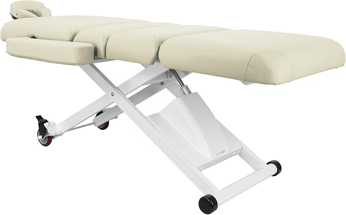 SKINACT Cleo Electric Spa Treatment Table, Facial Massage Bed ADA Compliant (Beige)