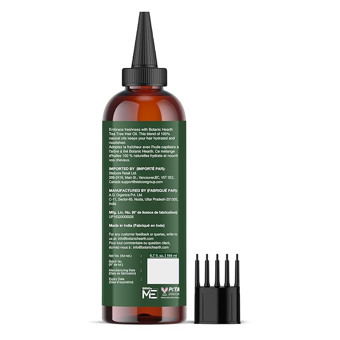 Botanic Hearth Hair Oil for Hair Growth & Hair Treatment Oils Strengthening Dry, Frizzy, Damaged Hair & Scalp Treatment | Tea Tree Hair Oil – 6.7 Fl Oz
