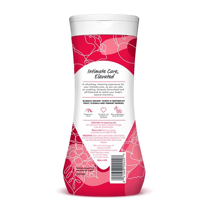 Summer's Eve Blissful Escape All-Over Daily Feminine Wash, pH-Balanced Body Wash for Women, Removes Vaginal Odor and Refreshes, 15 Fl Oz (Pack of 2)