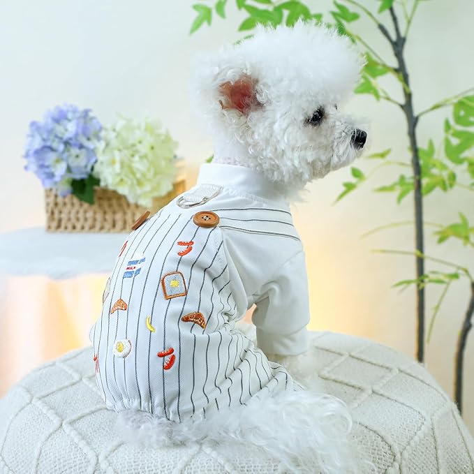 Dog Stylish Overalls Comfortable Puppy One Piece Outfits Summer Bib Overalls for Small Dogs Cute Pet Onesie Jumpsuit Chihuahua Yorkies Birthday Holiday Clothes Cat Costume