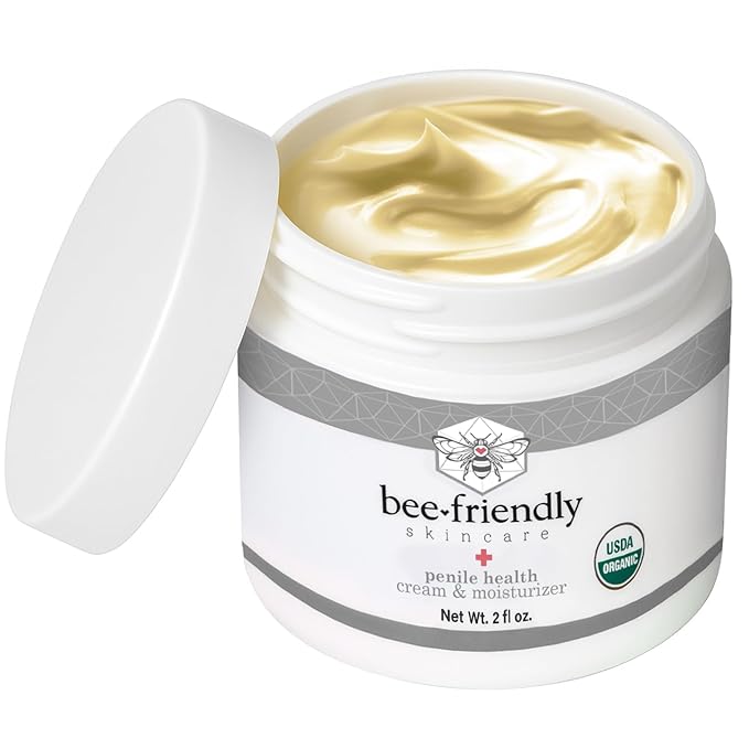BeeFriendly Organic Penile Health Creme, USDA Certified Cream, Natural Moisturizer Aids With Dry, Chafed, Itchy, Irritated & Sensitive Male Skin, 6 oz - (3 Jars in a box)