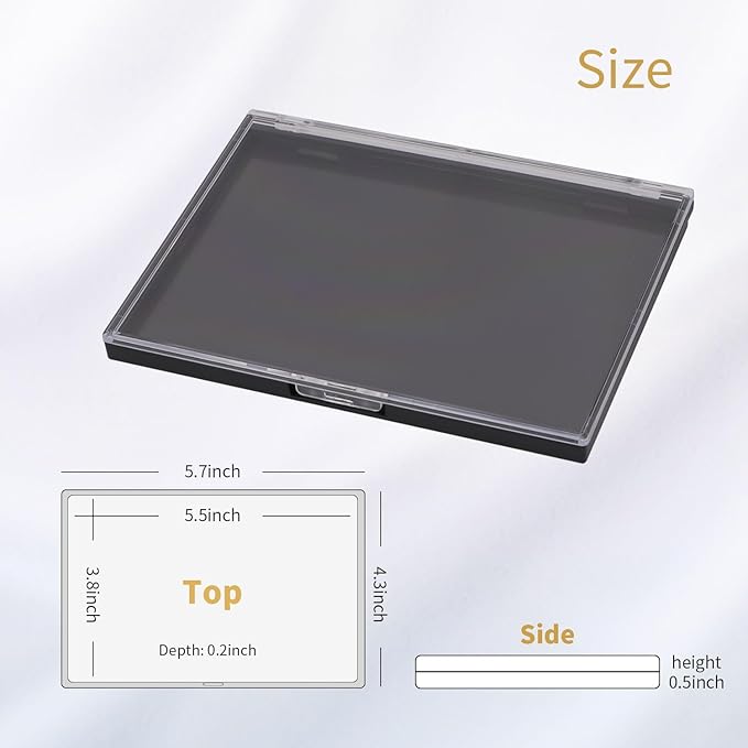 Magnetic Makeup Palette with Clear Top, Empty Eyeshadow Pan Dispensing Storage Box with 40Pcs Adhesive Metal Stickers for DIY Cosmetics Lipstick Blush Powder(Medium Palette - 5.7"x4.3")